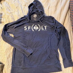 SOFLETE Men's Navy Pullover lightweight Hoodie with SFLT